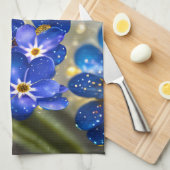 Vergessen Sie nicht die Blume mit Goldakzenten Geschirrtuch (Viertel Falte)