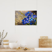 Vergessen Sie nicht die Blume mit Goldakzenten Poster (Küche)