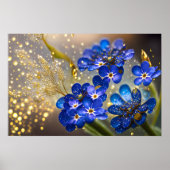 Vergessen Sie nicht die Blume mit Goldakzenten Poster (Vorne)