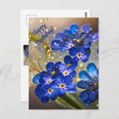 Vergessen Sie nicht die Blume mit Goldakzenten Postkarte (Vorne/Hinten)