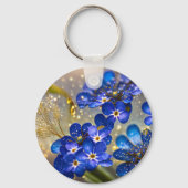 Vergessen Sie nicht die Blume mit Goldakzenten Schlüsselanhänger (Rückseite)