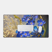 Vergessen Sie nicht die Blume mit Goldakzenten Schreibtischunterlage (Tastatur & Maus)