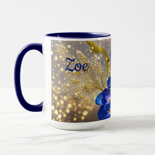 Vergessen Sie nicht die Blume mit Goldakzenten Tasse (Links)