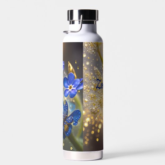 Vergessen Sie nicht die Blume mit Goldakzenten Trinkflasche (Rechts)