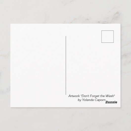 Vergessen Sie nicht die Wash-Postkarte Postkarte (Rückseite)
