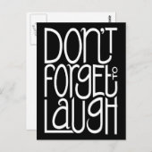 Vergessen Sie nicht, die weiße Postkarte zu lachen (Vorne/Hinten)