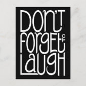 Vergessen Sie nicht, die weiße Postkarte zu lachen (Vorderseite)