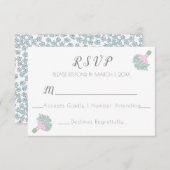 Vergessen Sie nicht-Doodle-Stil Wedding Bouquet RSVP Karte (Vorne/Hinten)