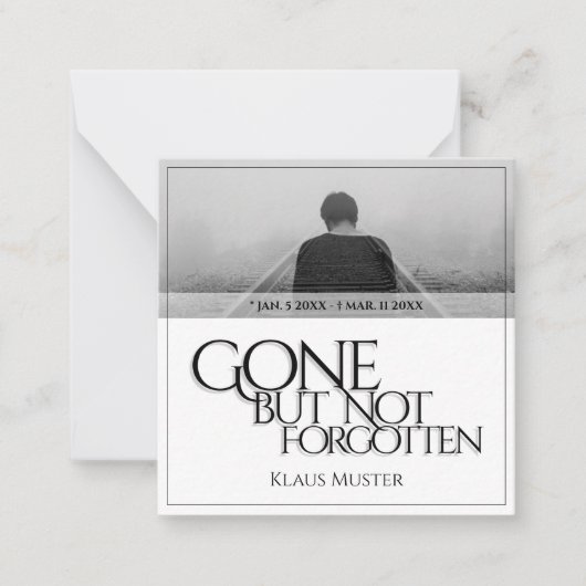 Vergessen Sie nicht - hell Mitteilungskarte (Vorderseite)