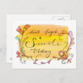 Vergessen Sie nicht, heute zu lächeln - handgezeic Postkarte (Vorne/Hinten)