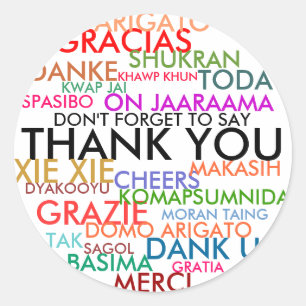 VERGESSEN SIE NICHT, IHNEN ZU DANKEN RUNDER AUFKLEBER