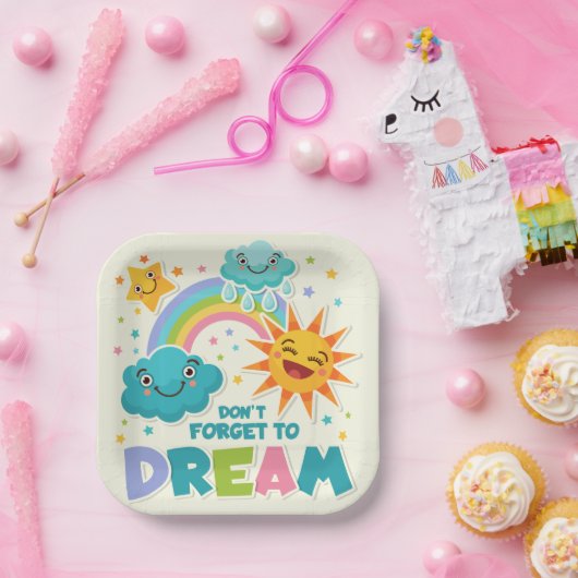 Vergessen Sie nicht, inspirierende Sonnenwolken zu Pappteller (Party)