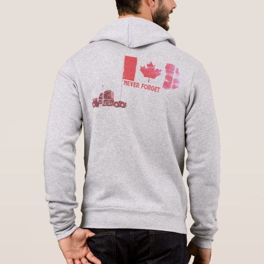 "Vergessen Sie nicht" Kanadischer Lastwagenkonvoi  Hoodie (Rückseite)