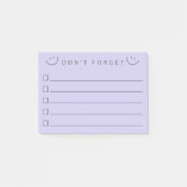 Vergessen Sie nicht, lächeln Post-it Klebezettel (Vorderseite)