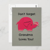 Vergessen Sie nicht: Oma Lieben Sie! Großtochter Postkarte (Vorne/Hinten)