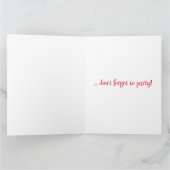 Vergessen Sie nicht, Party zu vergessen, Sleepy Hi Karte (Innenseite)