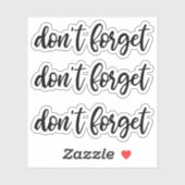 Vergessen Sie nicht, Planer-Memo niedlich Aufkleber (Blatt)