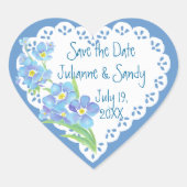 Vergessen Sie nicht Save the Date Blume anpassen Herz-Aufkleber (Vorderseite)
