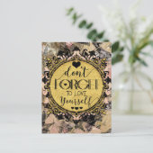 Vergessen Sie nicht, sich selbst in der Liebe zu v Postkarte (Stehend Vorderseite)