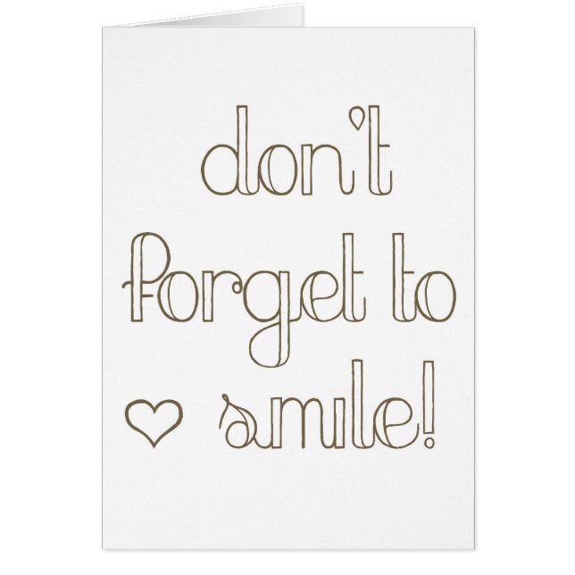 Vergessen Sie nicht, zu lächeln Untersetzer-Karte (Vorne)