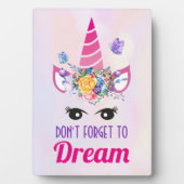 Vergessen Sie nicht zu träumen Niedlich rosa Einho Fotoplatte (Vorderseite)