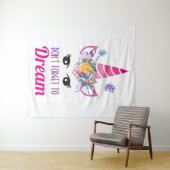 Vergessen Sie nicht zu träumen Niedlich rosa Einho Wandteppich (Beispiel (Horizontal))