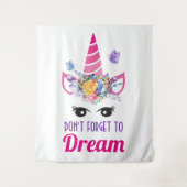 Vergessen Sie nicht zu träumen Niedlich rosa Einho Wandteppich (Vorderseite)