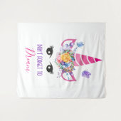 Vergessen Sie nicht zu träumen Rosa Einhorn Wandteppich (Vorderseite (Horizontal))