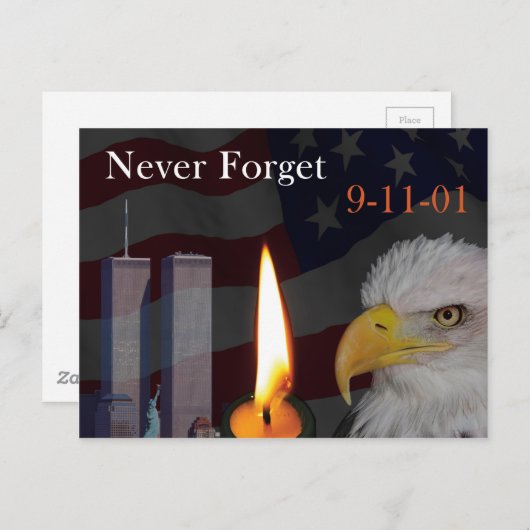 Vergessen Sie nie 9-11-01 Postkarte (Vorne/Hinten)
