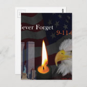 Vergessen Sie nie 9-11-01 Postkarte (Vorne/Hinten)