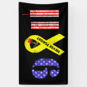 Vergessen Sie nie 9 11 Gelbe Schleife Banner (Vertikal)