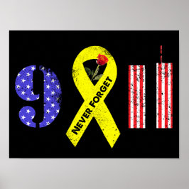 Vergessen Sie nie 9 11 Gelbe Schleife Poster