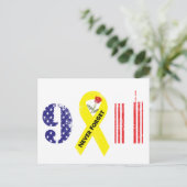 Vergessen Sie nie 9 11 Gelbe Schleife Postkarte (Stehend Vorderseite)