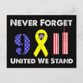 Vergessen Sie nie 9 11 Vereinte Wir stehen Postkarte (Vorderseite)