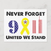 Vergessen Sie nie 9 11 Vereinte Wir stehen Postkarte (Vorderseite)