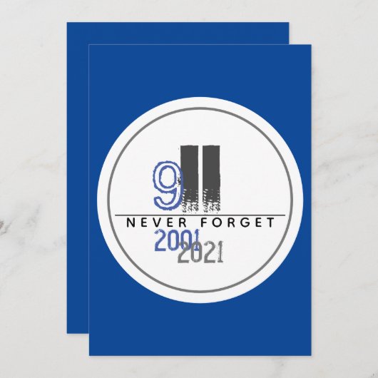 Vergessen Sie nie das 911Gray World Trade Center Einladung (Vorne/Hinten)