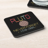 Vergessen Sie nie, dass Pluto Retro Funny Space, W Getränkeuntersetzer (Linke Seite)