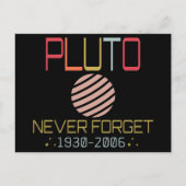 Vergessen Sie nie, dass Pluto Retro Funny Space, W Postkarte (Vorderseite)