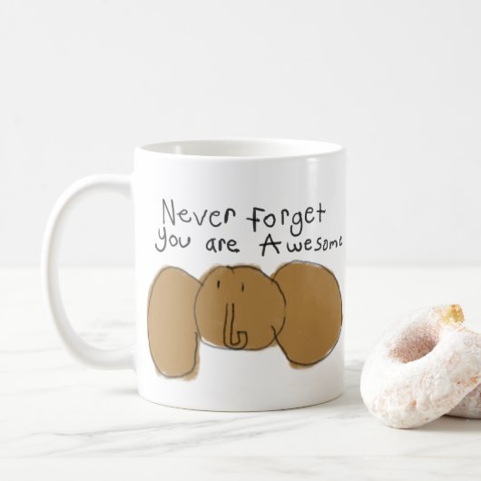 Vergessen Sie nie, dass Sie phantastische Elefante Kaffeetasse (Mit Donut)