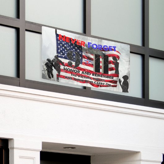 Vergessen Sie nie den 11. September Banner (Äußeres Gebäude)