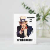 Vergessen Sie nie den 11. September Postkarte (Stehend Vorderseite)