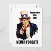 Vergessen Sie nie den 11. September Postkarte (Vorne/Hinten)
