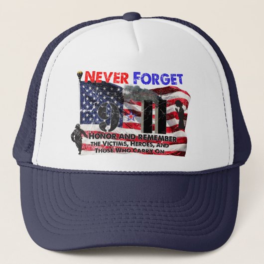Vergessen Sie nie den 11. September Truckerkappe (Vorderseite)