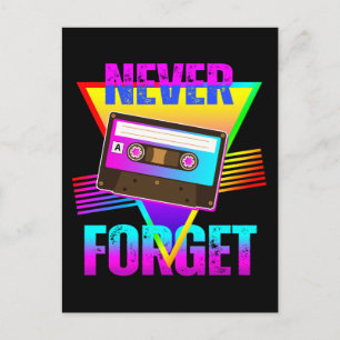 Vergessen Sie nie den Retro-Kassettenrekorder Postkarte