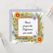 Vergessen Sie nie den Unterschied, den Sie Blumen  Karte (Vorderseite/Rückseite Beispiel)