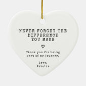 Vergessen Sie nie den Unterschied, den Sie gemacht Keramik Ornament (Hinten)