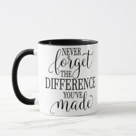 Vergessen Sie nie den Unterschied, den Sie gemacht Tasse