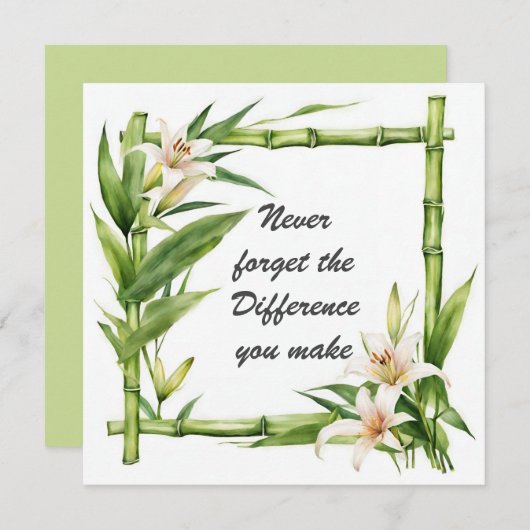 Vergessen Sie nie den Unterschied, den Sie machen Karte (Vorne/Hinten)