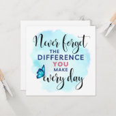 Vergessen Sie nie den Unterschied, den Sie machen Karte (Vorderseite/Rückseite Beispiel)