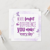 Vergessen Sie nie den Unterschied, den Sie machen Karte (Vorderseite/Rückseite Beispiel)